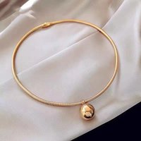 2025 New Round Ball Pendant Stainless steel Chockers Torques Sexy Exaggerated Necklace of Korean Women Fashion Jewelry For Gifl