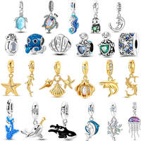 Ocean Series 925 Sterling Silver Charms Bead Pendant Conch Whale Jellyfish Fit Original Bracelet Women's Jewelry Gifts