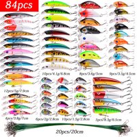 Kits de leurres de pêche mixtes Crankbait Minnow Popper leurre appâts de basse wobbler ensemble réaliste faux appâts de pêche matériel