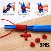 2Pcs Conical Plastic Quick Knotting Aids, Smooth Threading Line Tools, Reusable Rope Weaving Knot Helper for Beginners