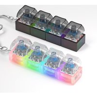 Keyboard Key Chain Fidget Toy for Adults LED Fidget Clicker Decompression Toy Keychains Stress Relief Gadget Interesting Pendant