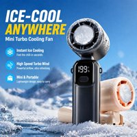 Semiconductor Cooling Handheld Fan High Speed Turbo Powerful Wind Foldable Neck Hanging Ice Relief Portable Cold Compress Fan