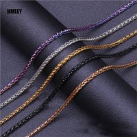 Hmeey 3MM-8MM STAINLESS STEEL TWIST LONG CHAIN NECKLACE FOR MEN Neck Punk Jewelry Pendant Accessories Male Chains