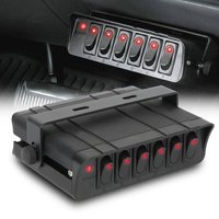 24V 12V 6 Buttons Switch Panel With 30A Fuse Blade Indicator Car Lights Toggle Accessories For Boat Truck Trailer Caravan Marine