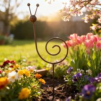 1pc Rustic Metal Garden Stake Snail Design Outdoor Decor for Garden Patio Balcony Flower Pot Wrought Iron Metal Crafts