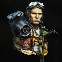 1/10 B-17 CREW with K20 CAMERA, Resin Model figure Bust, GK, Military theme, Unassembled and unpainted kit