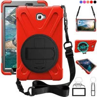 Armor Case For Samsung Galaxy Tab A 10.1 T580 T585 SM-T585 SM-T580 T580N 2016 Kickstand Hard Cover With Hands Strap Shoulder