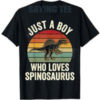 Just A Boy Who Loves Spinosaurus T-Shirt Y2k Spinosaurus Dinosaur Dino Boy Paleontology Vintage Graphic Saying Tee Novelty Gift