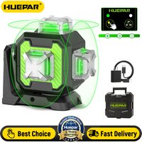 Huepar 360° 12 Lines Green Beam Laser Level,3-Speed Brightness Self-leveling Cross Line Laser with Lithium Battery for Tiling