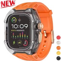 Transparent Modification Kit For Apple Watch 11 10 9 8 7 45 46mm Strap Case for IWatch Series 44 40 654SE Rubber Band Refit Mod