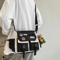 Japanese Simple Messenger Bag Student Nylon Waterproof Canvas Handbag Shoulder Crossbody Bags for Women Men Satchels Bolsas