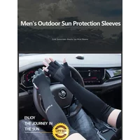 AliExpress NONE Summer Ice Silk Arm Sleeves UV 5 Finger Cuff for Outdoor Fishing Cycling Running Climbing - Cool Touch Lightweight Arm Cover