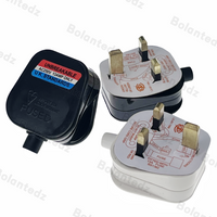 High Quality Black/White 3 Pin UK Mains Top Plug 13A Appliance Power Socket Fuse Adapter Household,British plug assembly type BK