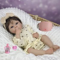 BZDOLL 19inch 48cm Full Body Vinyl Reborn Baby Doll Bath Toy for Child 3+, Handmade Fashion Birthday Gift