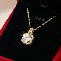 1pc 2 Carat Synthetic Moissanite Pendant Necklace, A Stylish, Simple.