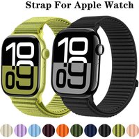 Nylon Loop Strap for Apple Watch 46mm 45mm 44mm 42mm 41mm 40mm 38 49mm Comfort Breathable Band iWatch Series 11 10 9 8 7 6 Ultra
