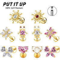 ASTM F136 Titanium Alloy 2026 Implant-Grade Zirconia Ear Cartilage Lip Stud Fashion Earring Body Piercing Jewelry for Women