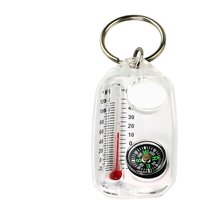 Small Compasses Thermometers Keychain Survival Tool Compass Small Guiding Keyring For Outdoor Hiking Camping Compact