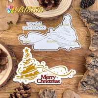 Original Lovely Christmas Tree and Stars MERRY CHRISTMAS Layers Title Metal Cutting Dies Scrapbooking Decorative Embossing