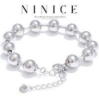 NiNice Stainless Steel Bracelet with Round Beads Personalized Design Waterproof Fashion Gift New Wholesale