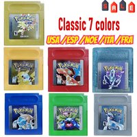 GBC Game Pokemon Series 16Bit Video Game Cartridge Console Card Red Blue Crystal Gold Green Silver Yellow Multilingual Card