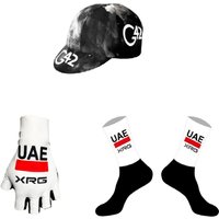 AliExpress NONE 2026 UAE XRG TEAM white One Pair Half Finger Cycling Gloves + ONE PAIR CYCLING SOCKS+Polyester Caps