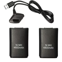 2Pcs 4800mAh Rechargeable Battery With 1 Charging Cable for Xbox 360 Gamepad Batteries Wireless Controller Battery Wholesale