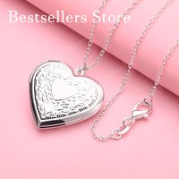 925 sterling silver 16-30 inch exquisite heart-shaped pattern pendant necklace, women's fashion jewelry gift, wedding accessory