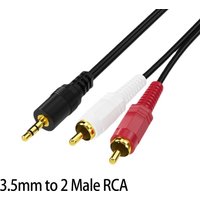 3.5mm to 2 Male RCA Cable, Stereo Audio Hi-Fi Sound Auxiliary Y Splitter, Aux RCA Y Cord for 3.5mm Smartphone MP3 Tablet Speaker