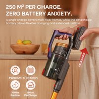Aspirateur sans fil Erabros EV7 70KPa 550W, aspirateur à main, autonomie de 70 minutes, avec base de charge et de rangement, brosse anti-emmêlement, avec fonction aromatique, aspirateur sans fil