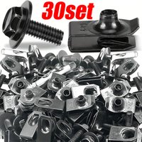 6MM Auto U-Clip Self-Tapping M6 Engine Hood Chassis Cover Protective Body Bumper Fender Lining Fastening Metal Screws