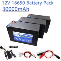 Akumulator 12V 30Ah 18650 LiFePO4, litowy, z wbudowanym BMS 20A, do samochodzików dziecięcych, motocykli, wózków dziecięcych, zasilania LED na zewnątrz, paneli słonecznych + ładowarka 12.6V 3A