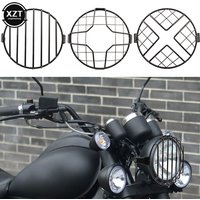 6.5inch Universal Motorcycle Headlight Fog Lamp Protector Guard Grille Cover For Ducati Chopper Yamaha Cafe Racer