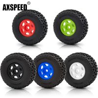 AXSPEED 4Pcs Plastic Wheels Rims with Rubber Tires for Arrma 1/14 MOJAVE GROM RC Car Upgrade Parts Accessories