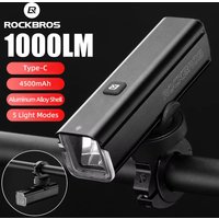 ROCKBROS Bicycle Light Ultralight 1000 Lumens Cycling Headlight Aluminum Alloy IPX6 Waterproof Front Flashlight Bike Accessories