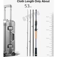 1.98m 2.1m Lure Rod Travel Fishing Rod 4 Section 100% Hight Carbon 4-25g Power Spinning Casting Rod Ultra-Short Portable