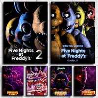 Classic F_Five N_Nights at F_Freddy's Poster Decorative Wall Art Stickers Mural Photo Print for Home Living Room Hallway Decor
