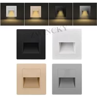 Led Stair Light 4 Colors Wall Light Recessed Footlight Corridor Step Lamp Wall Lamp Bedroom Living Room Stairs Night Light