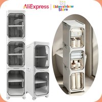 2/3 Tier Slim Narrow Rolling Bathroom Storage Cart, Mobile Storage Cabinet with Wheels & Detachable Shelves
