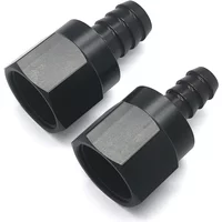 10AN Female to 3/8 Hose Barb Fuel Oil Line Fitting End Straight Black Oil Cooler Enfriador De Aceite
