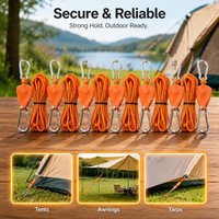 Metal Pulley Tensioner Reflective Cord Quick Adjust Fastener Windproof Gear for Canopy Tent Outdoor Camping Hiking Wilderness