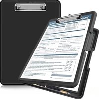 Clipboard with storage 33x24 cm, heavy storage clipboard, plastic clipboard with side opening folding.