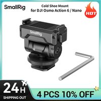 SmallRig Quick-Release Cold Shoe Mount for DJI Osmo Action 6/ Nano Features 1/4"-20 Threaded Hole Cold Shoe Supports 160ยฐ Tilt