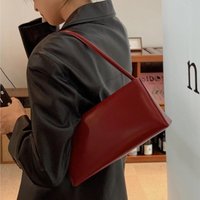 JIAERDI Retro Red Underarm Bag Women Simple Leather Large Capacity Shoulder Bag Ladies Fashion Versatile Luxury Handbag Chic New