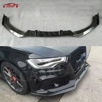 Carbon Fiber Car Front Bumper Lip Spoiler Splitter For Audi A6 RS6 A7 RS7 2012-2018 Bumper Chin Accessories FRP Body Kits