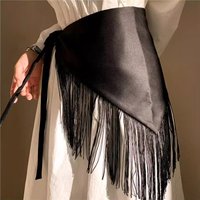 Women Retro Tassels Waistband Wide Belt Dance Hip Scarf Fashion Triangle Fringe Corset Shirt skirts Dress Decor Waist Belt