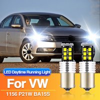 2×P21W 1156 LED Daytime Running Light BA15S Lamp for VW Jetta IV/Sharan/Scirocco/Polo/Octavia 2 MK2 A5, Car Day Light 12V Canbus
