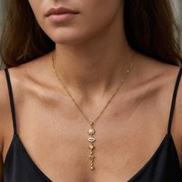 Lucky Evil Eye Sun Stainless Steel Clavicle Necklace for Women Luxury Square Zircon Brass Tassel Chain Party Jewelry Gift