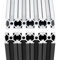 4pcs 300mm 1-600 T Slot 2020 Aluminum Extrusion European Standard Anodized Linear Rail for 3D Printer Parts CNC DIY Silver Black