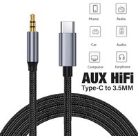 2m High Quality USB Type C to 3.5mm Aux Audio Cable For iPhone 16 15 Pro Max Samsung S24 Car Headphone Speaker 3.5 Jack Aux Cord